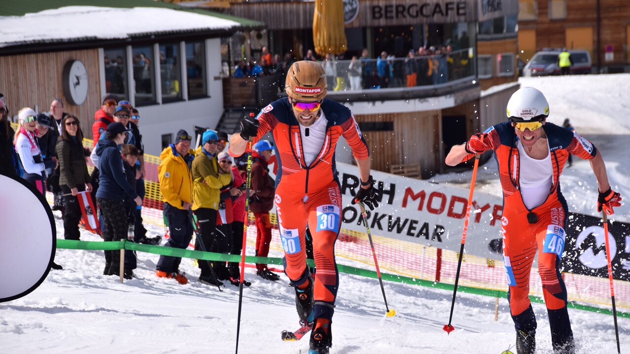Zielsprint Christian Hoffmann und Daniel Zugg beim Heimweltcup in Schladming | © Bild Ski Austria / Weigl