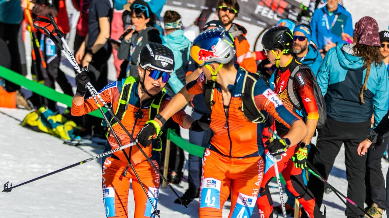 Johanna Hiemer und Paul Verbnjak beim Mixed Team Relay erneut auf Platz 4 | © Skimostats